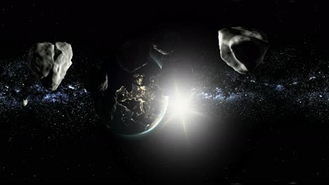 Vr-360-Asteroides-En-El-Espacio-Vuelan-A-La-Tierra